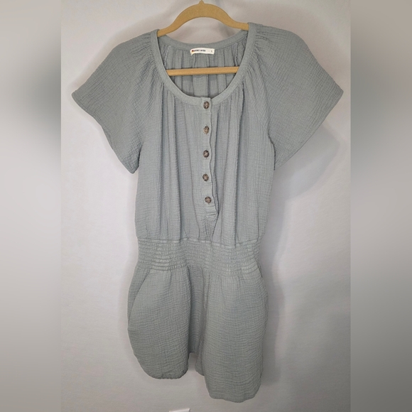 Marine Layer “Sydney” Romper • Size L • Sage-Green Gauzy Cotton - Picture 2 of 10